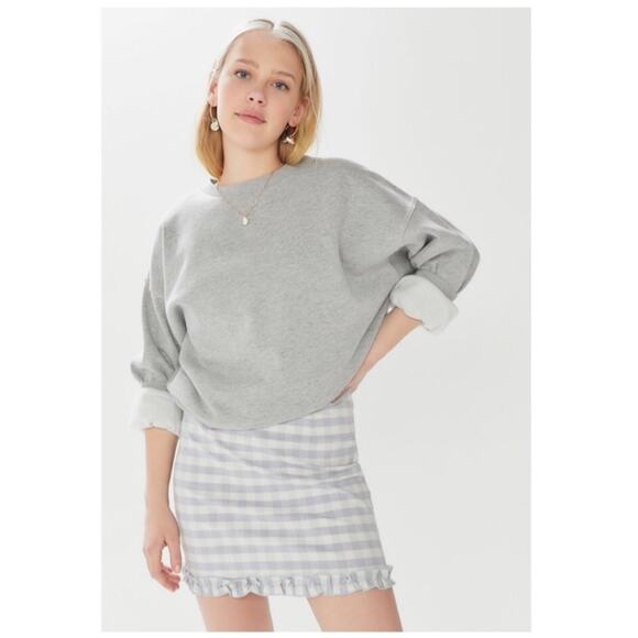 Urban Outfitters Ashton Ruffle Soft Purple Check Mini Skirt Women’s M - Picture 2 of 11